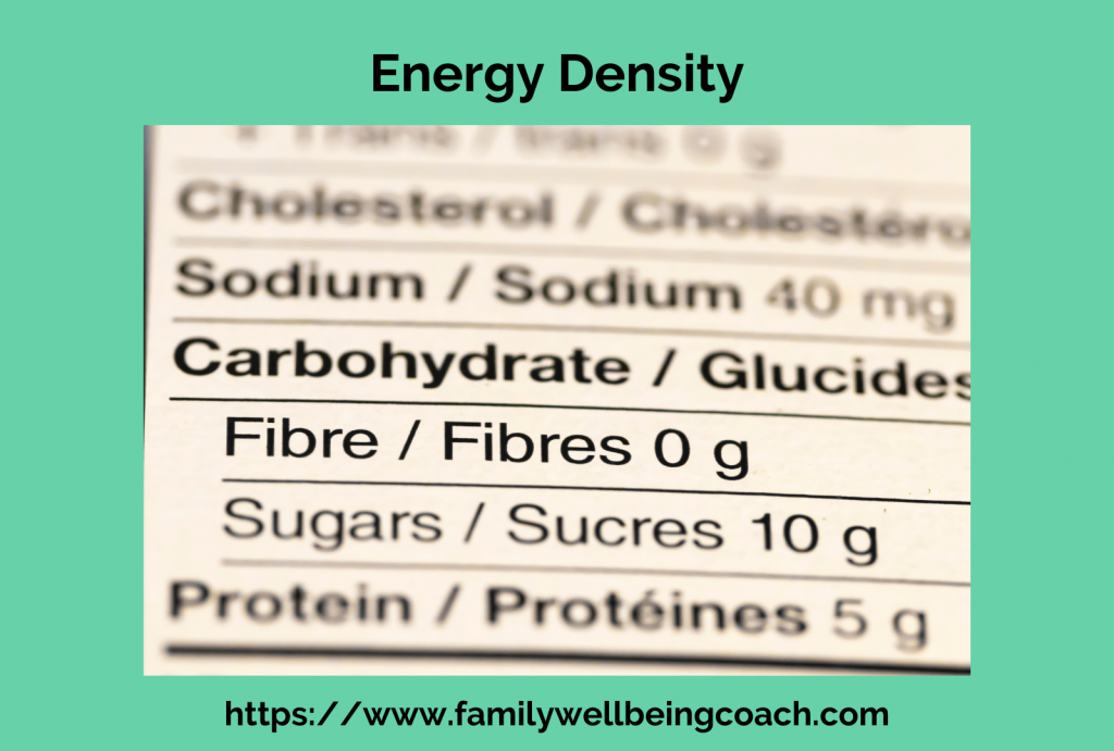 Label showing energy density.